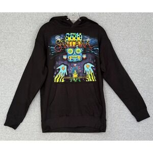 Santana Blessings & Miracles Tour Hoodie Mens Large Black Sweatshirt Long Sleeve